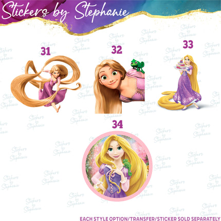 (s02C-066) Rapunzel Tangled Graphic Iron-On Transfer or Sticker