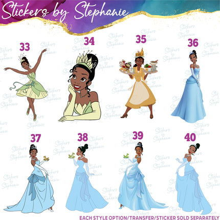 (s02C-085) Princess and the Frog Graphic Iron-On Transfer or Sticker