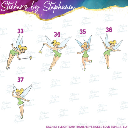 (s02C-088) Tinkerbell Graphic Iron-On Transfer or Sticker