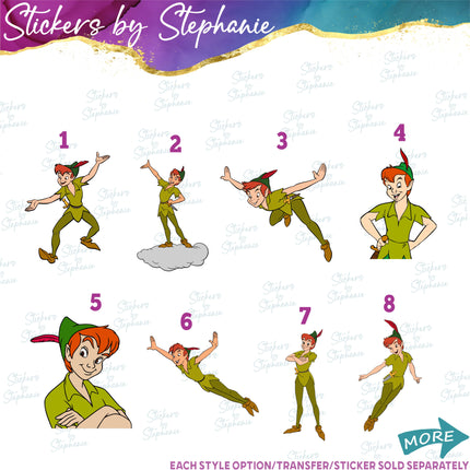 (s02C-089) Peter Pan Graphic Iron-On Transfer or Sticker