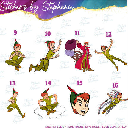 (s02C-089) Peter Pan Graphic Iron-On Transfer or Sticker