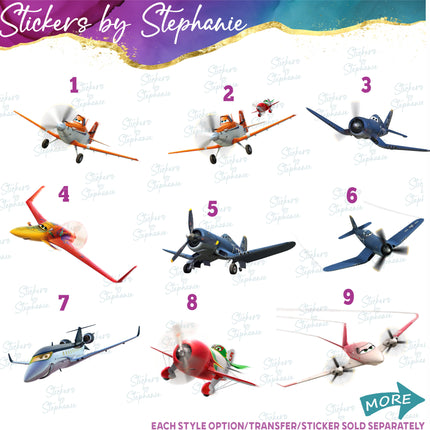 (s02C-090) Planes Graphic Iron-On Transfer or Sticker