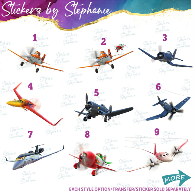 (s02C-090) Planes Graphic Iron-On Transfer or Sticker