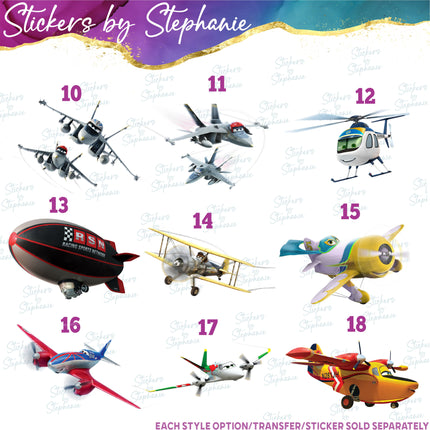 (s02C-090) Planes Graphic Iron-On Transfer or Sticker