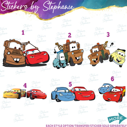 (s02C-091) Cars Graphic Iron-On Transfer or Sticker