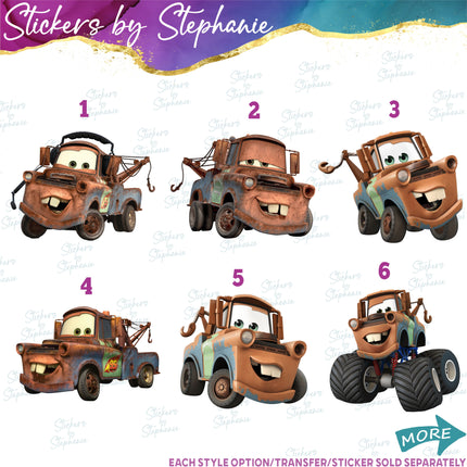 (s02C-092) Tow Mater Graphic Iron-On Transfer or Sticker