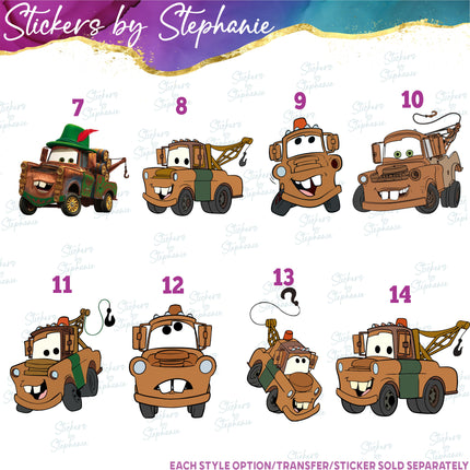 (s02C-092) Tow Mater Graphic Iron-On Transfer or Sticker