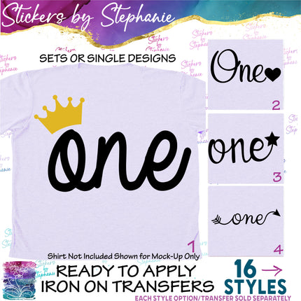 (s03-120) One Age Birthday Iron-On Transfer or Sticker