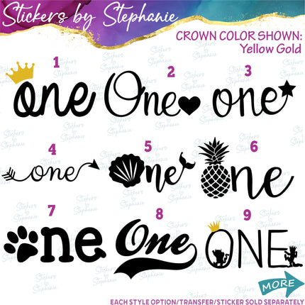 (s03-120) One Age Birthday Iron-On Transfer or Sticker