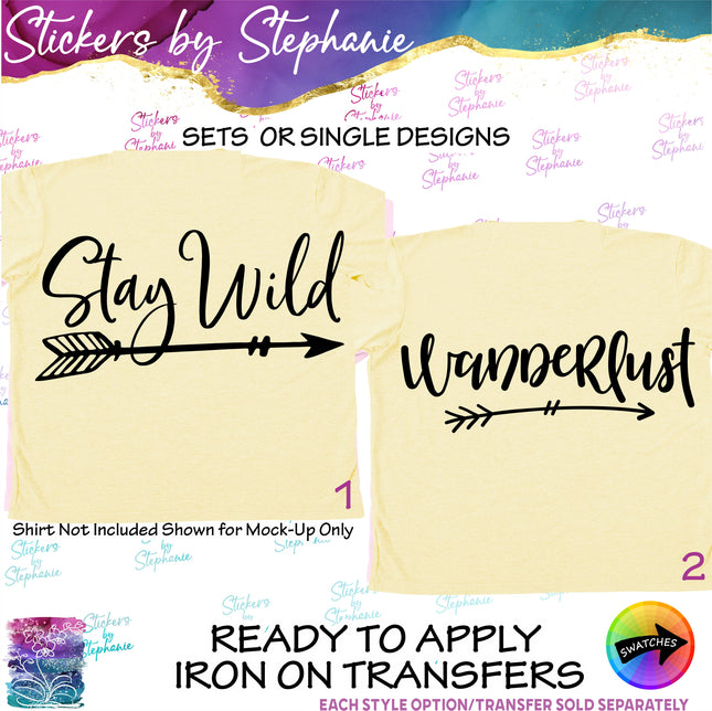 (s03-201) Wanderlust Stay Wild Iron-On Transfer