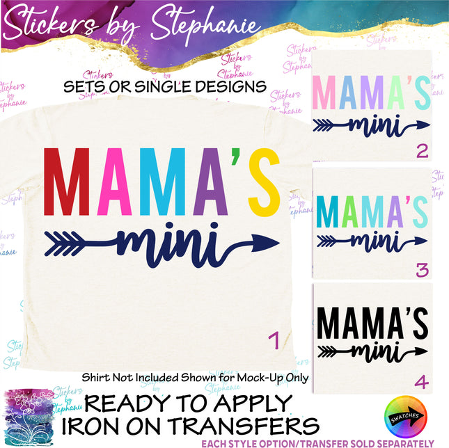 (s03-275) Mama's Mini Rainbow Letters Arrow Iron-On Transfer