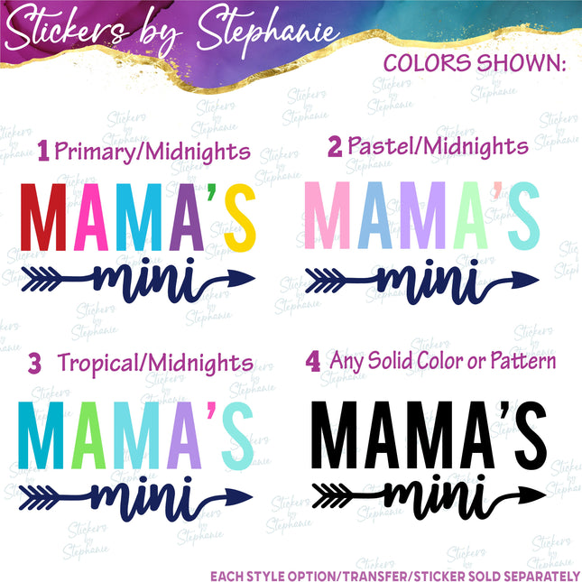 (s03-275) Mama's Mini Rainbow Letters Arrow Iron-On Transfer