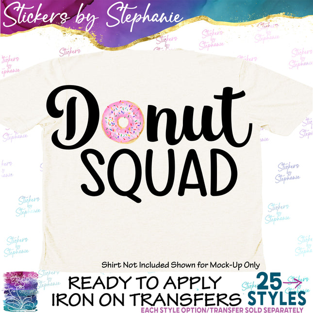 (s04-167) Donut Squad Watercolor Donut Iron-On Transfer