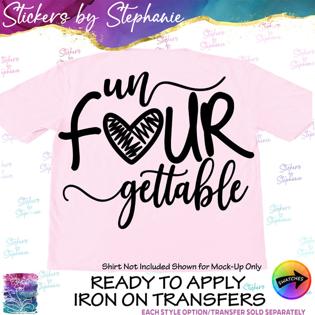 (s03-477) Un Four gettable Iron-On Transfer