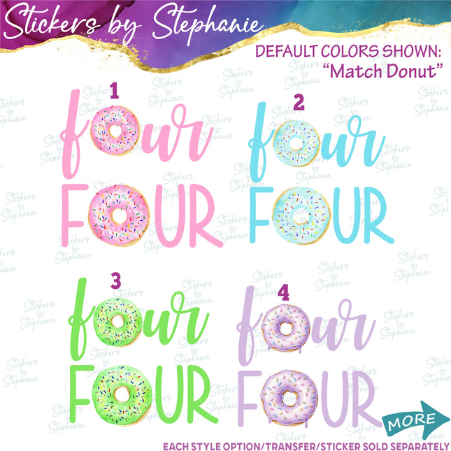 (s04-177) Four Donut Iron-On Transfer