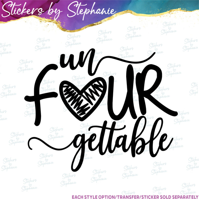 (s03-477) Un Four gettable Iron-On Transfer