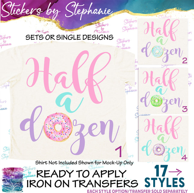 (s04-178) Half a Dozen Donut Iron-On Transfer
