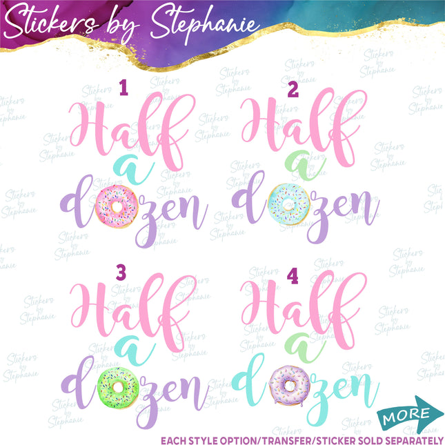 (s04-178) Half a Dozen Donut Iron-On Transfer