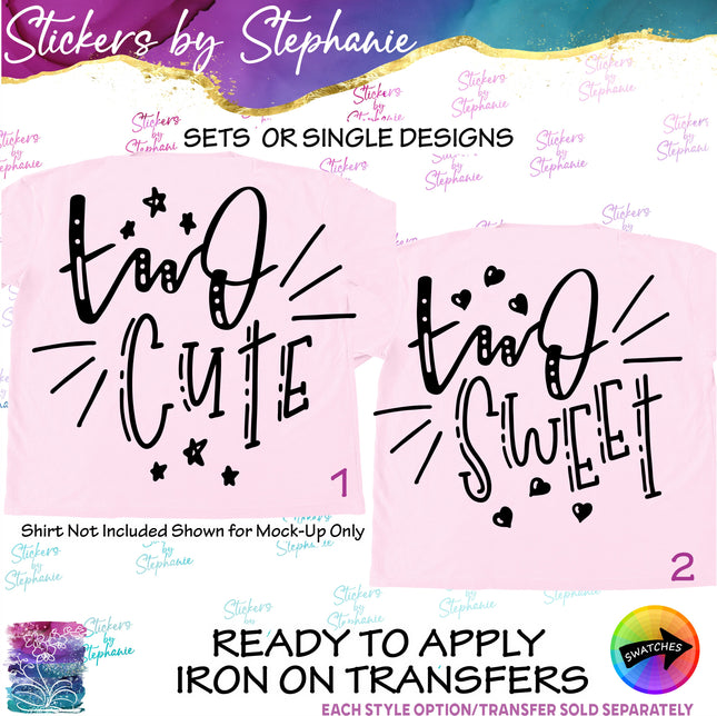 (s03-481) Two Cute Sweet Iron-On Transfer or Sticker