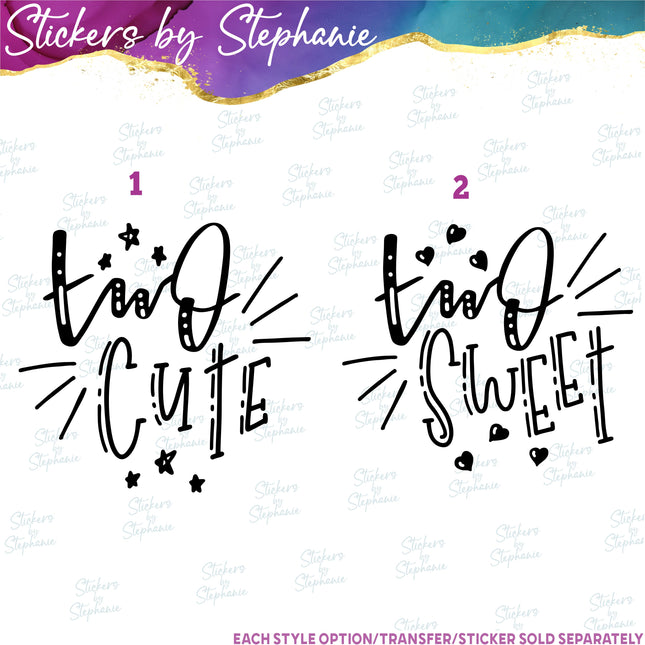 (s03-481) Two Cute Sweet Iron-On Transfer or Sticker