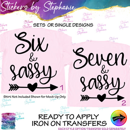 (s03-482) Six & Sassy Seven Iron-On Transfer or Sticker