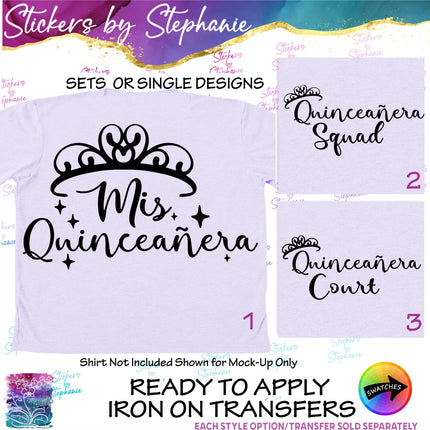 (s03-468) Mis Quinceañera Squad Court Iron-On Transfer