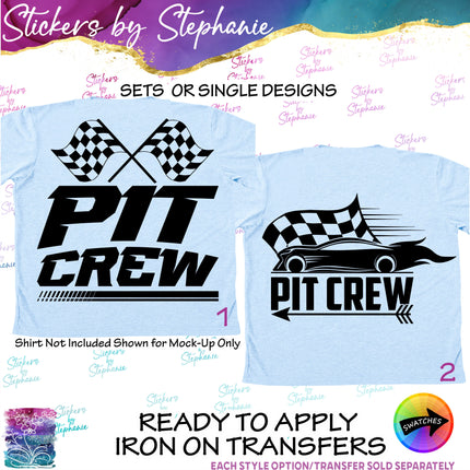 (s03-487) Pit Crew Iron-On Transfer or Sticker