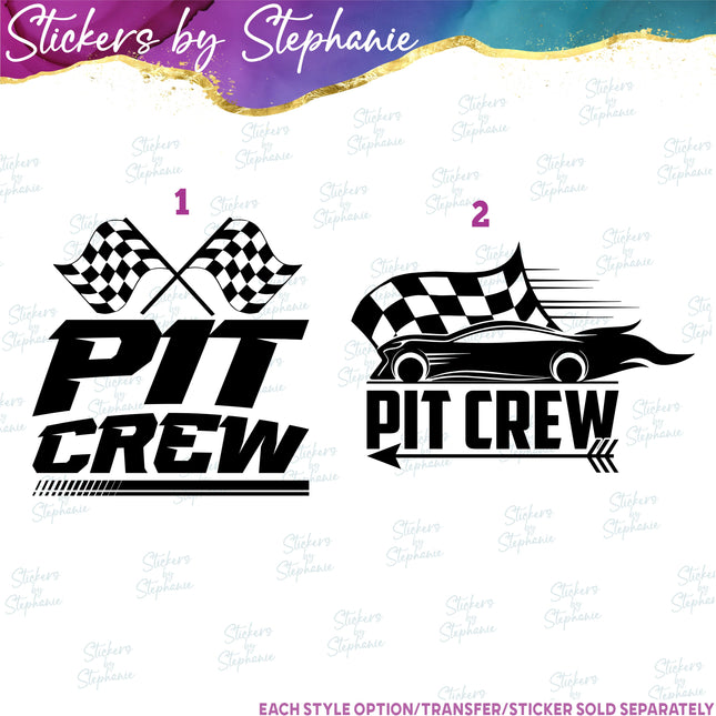 (s03-487) Pit Crew Iron-On Transfer or Sticker