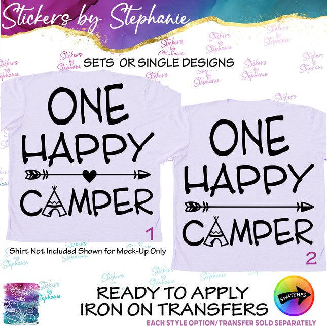 (s03-489) One Happy Camper Iron-On Transfer