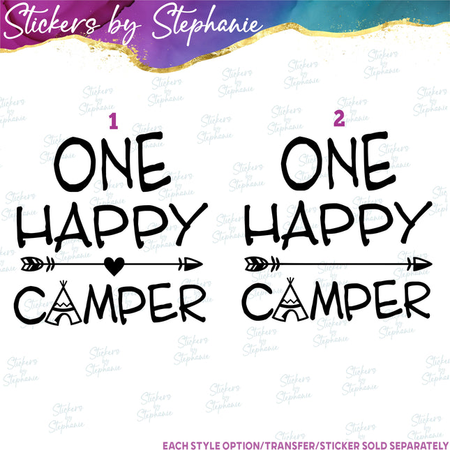 (s03-489) One Happy Camper Iron-On Transfer