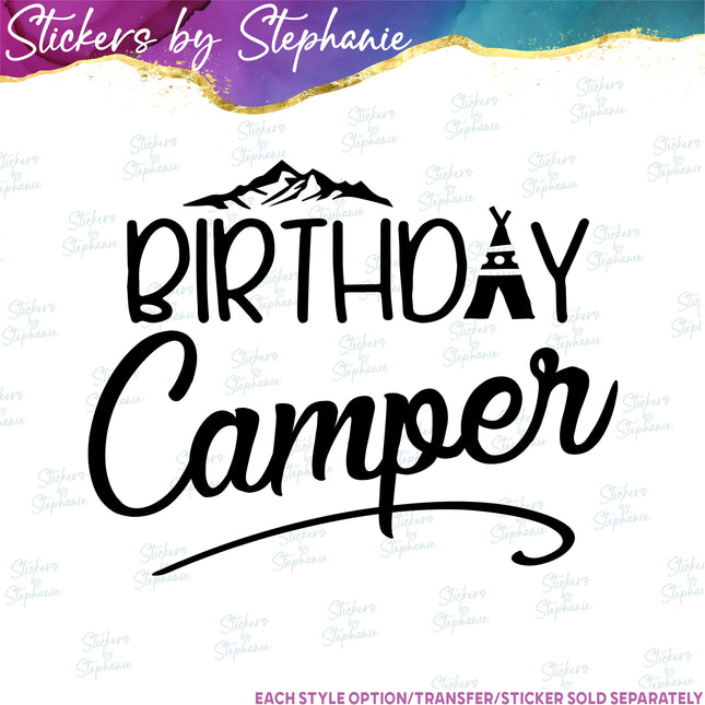 (s03-490) Birthday Camper Iron-On Transfer