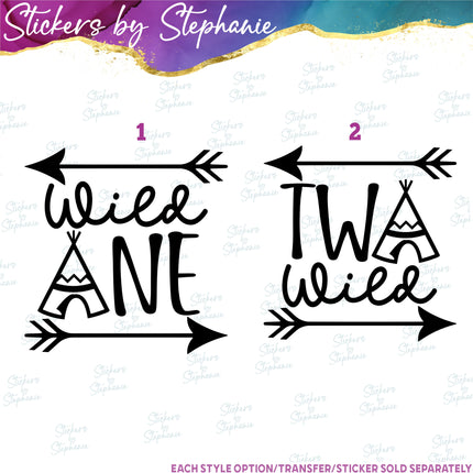 (s03-491) Wild One Two Iron-On Transfer or Sticker