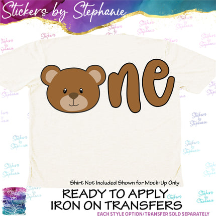 (s04-195) One Teddy Bear Face Iron-On Transfer or Sticker