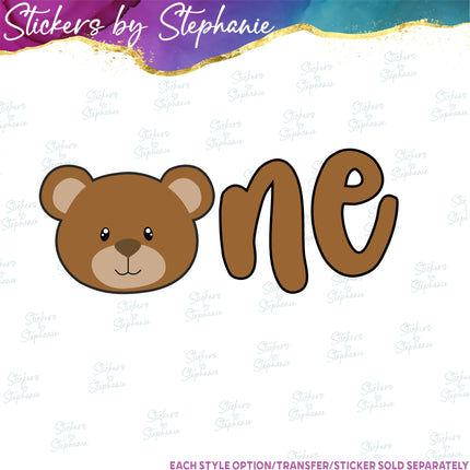 (s04-195) One Teddy Bear Face Iron-On Transfer or Sticker