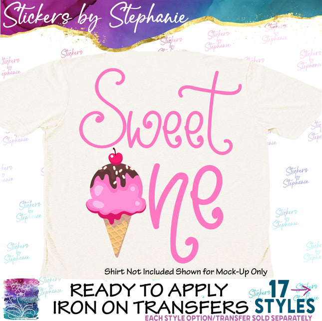 (s04-199) Sweet One Ice Cream Cone Iron-On Transfer