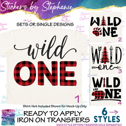 (s03-500) Wild One Buffalo Plaid Iron-On Transfer