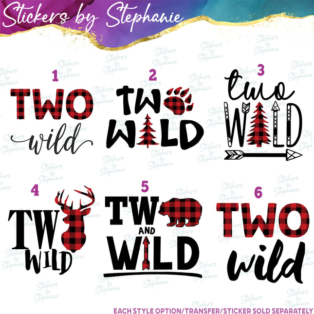 (s03-501) Two Wild Buffalo Plaid Iron-On Transfer