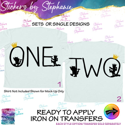 (s03-504) One Two Wild Things Iron-On Transfer