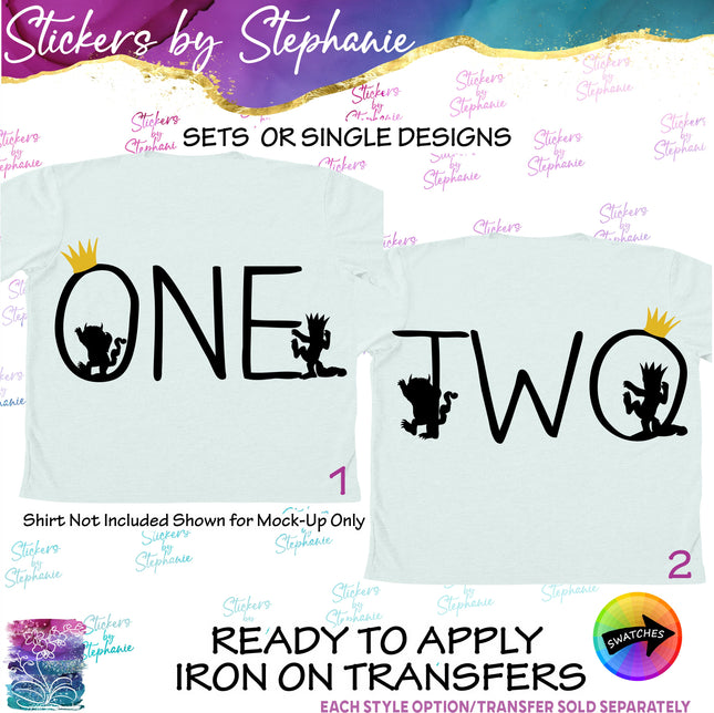 (s03-504) One Two Wild Things Iron-On Transfer