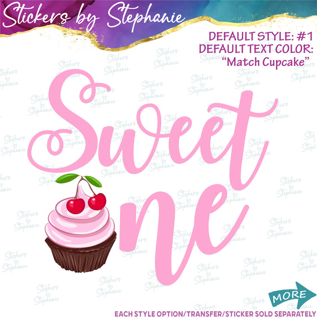 (s04-204) Sweet One Cupcake Iron-On Transfer