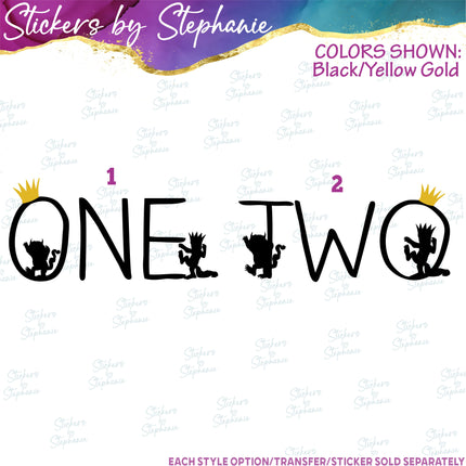 (s03-504) One Two Wild Things Iron-On Transfer