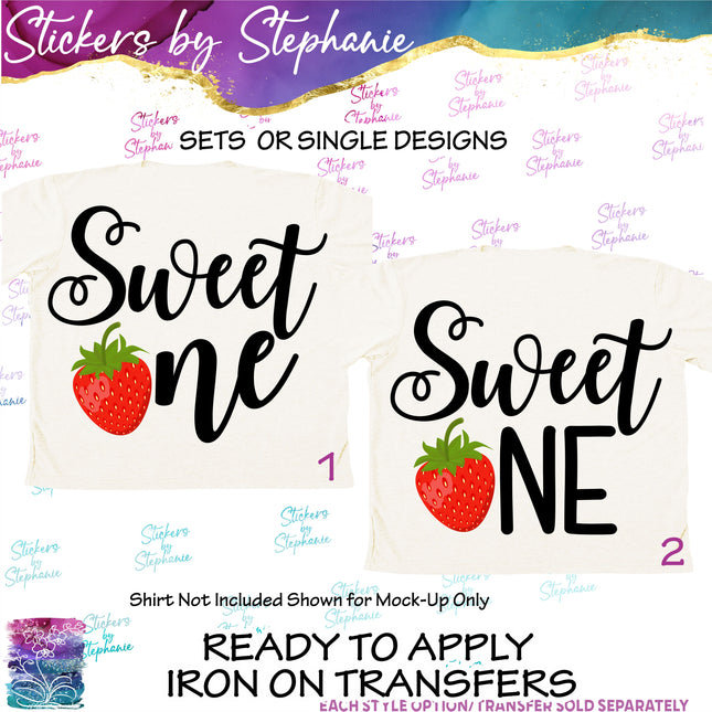 (s04-207) Sweet One Strawberry Iron-On Transfer