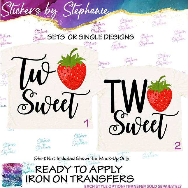 (s04-208) Two Sweet Strawberry Iron-On Transfer