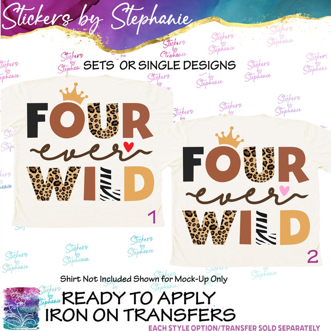 (s04-211) Four Ever Wild Safari Print Iron-On Transfer