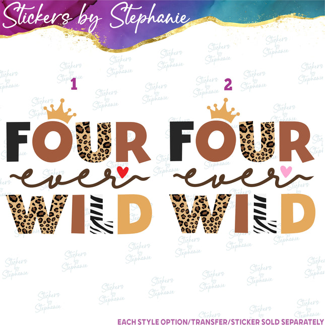 (s04-211) Four Ever Wild Safari Print Iron-On Transfer