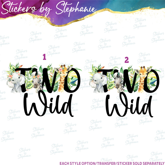 (s04-214) Two Wild Safari Animals Iron-On Transfer