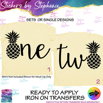 (s03-517) One Two Pineapple Iron-On Transfer