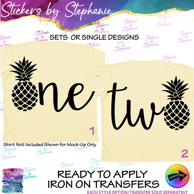 (s03-517) One Two Pineapple Iron-On Transfer