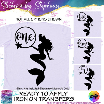 (s03-521) Mermaid Age One Two Iron-On Transfer