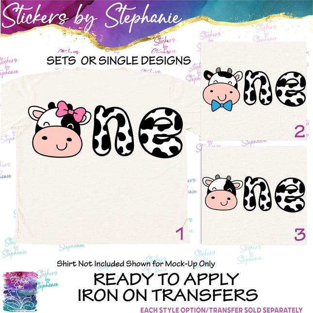 (s04-221) One Cow Face Iron-On Transfer